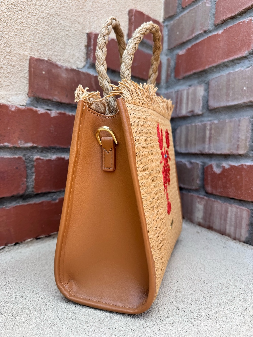 Spartina 449 🦞 Woven Straw Dune Lobster Satchel/Shoulder/Crossbody Bag - Picture 6 of 12